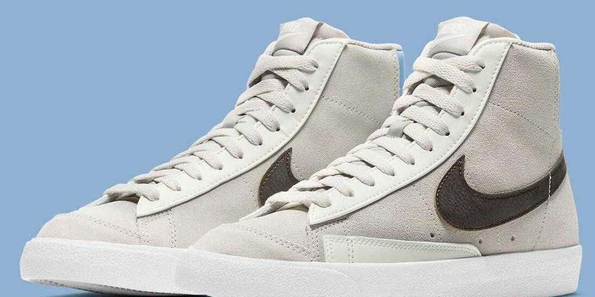 Nike Blazer Mid'77 Come with Cream Grey Suedes Light Blue Colorway