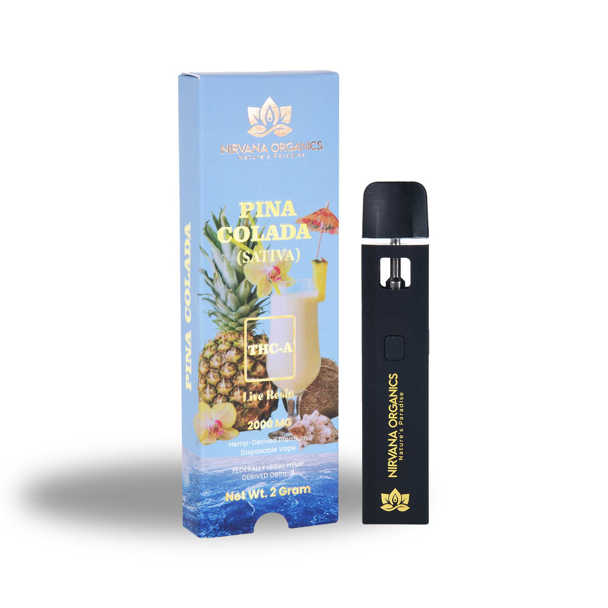 THC-A Disposable Pod Pina Colada Sativa - Nirvana Organics