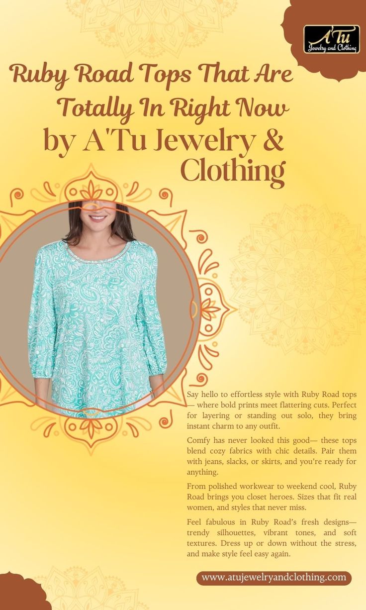 Ruby Road Tops That Are Totally In Right Now by A'Tu Jewelry & Clothing in 2025 | Clothes, Work wear, Weekend style