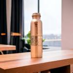 Buy Copper Bottle with Two Ring Hammered Design 950ml