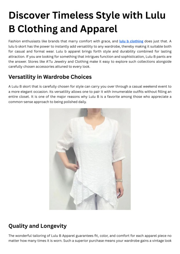 edocr - Discover Timeless Style with Lulu B Clothing and Apparel