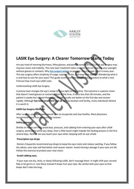 LASIK Eye Surgery: A Clearer Tomorrow Starts Today:pdf | PDF