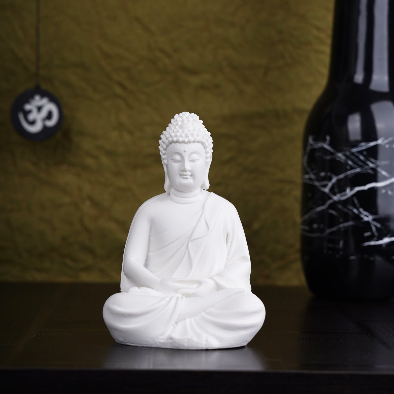 White Dhyan Buddha Showpiece | Premium Statue for Home Decor